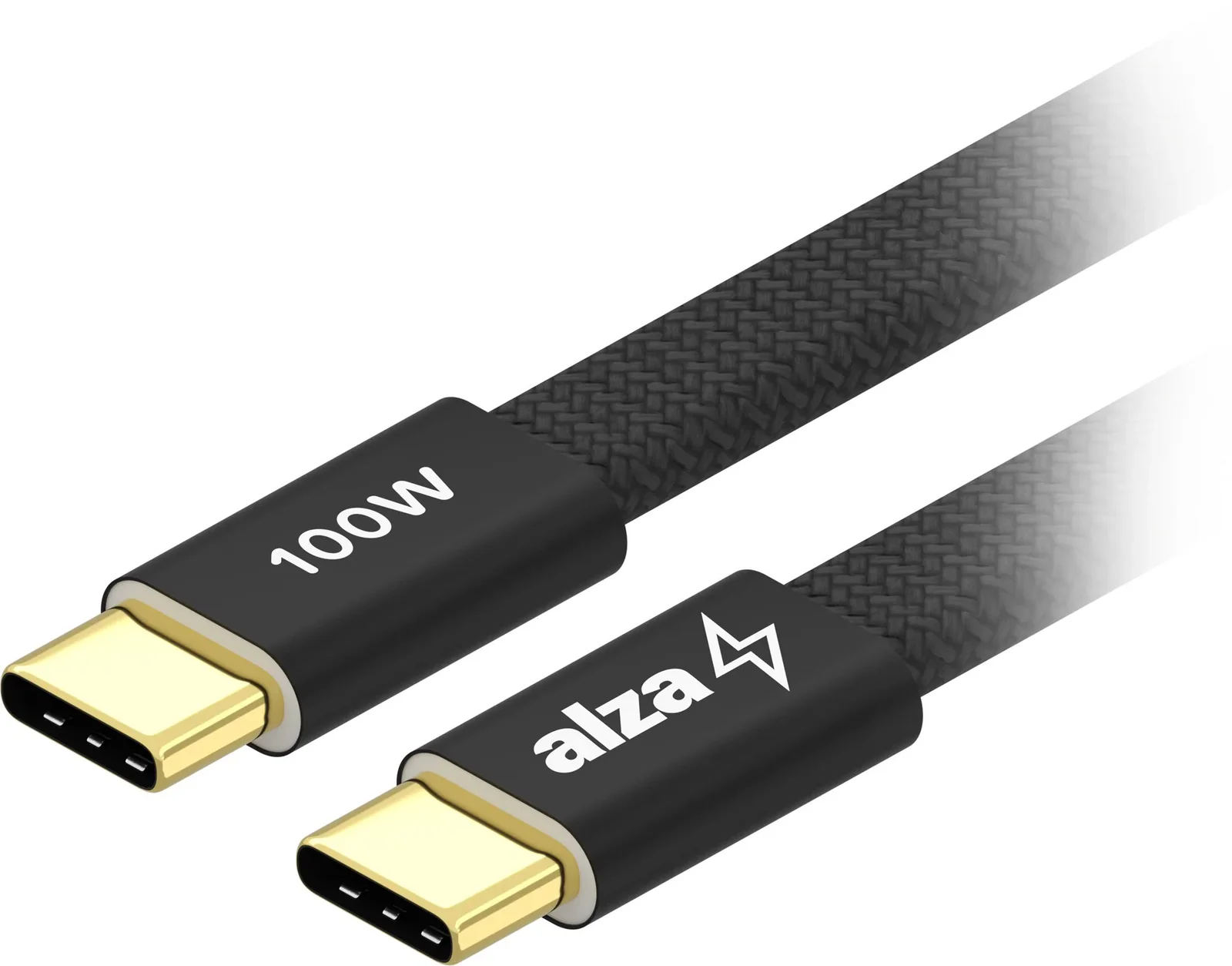 AlzaPower AluCore Flat Magnetic USB-C to USB-C 2.0 100W 1m černý
