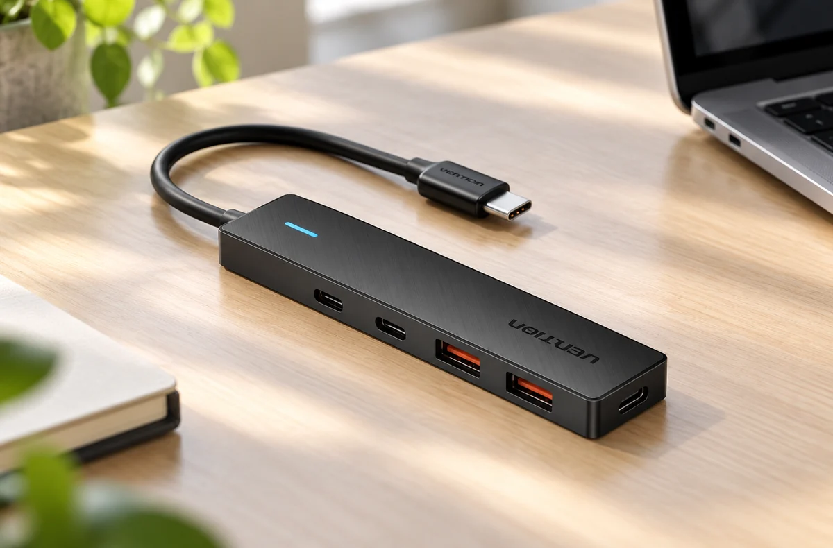 Vention 5-in-1 USB-C to 3 x USB-C / 2 x USB 3.2 Gen 2 10G Hub 0.15M Black
