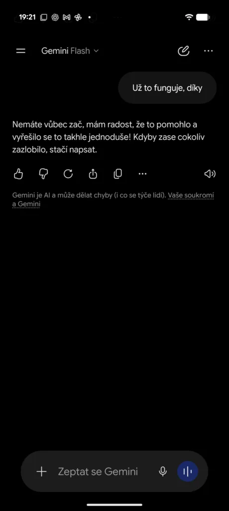 gemini odpoved