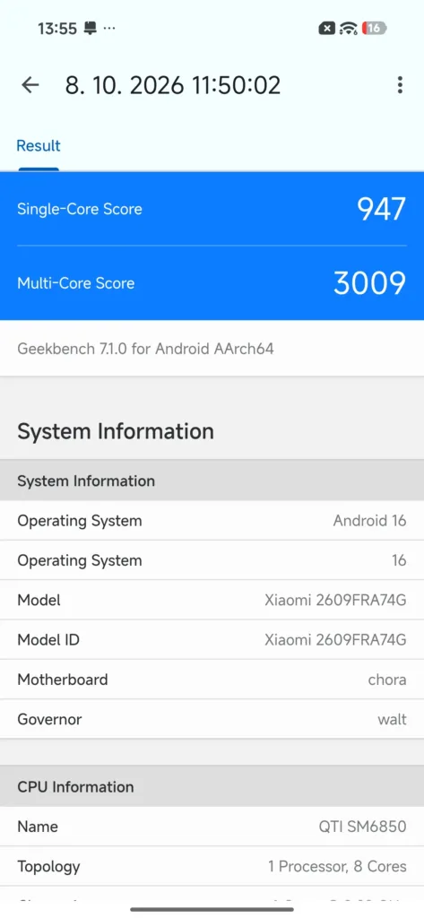 redmi note 17 pro max geekbench