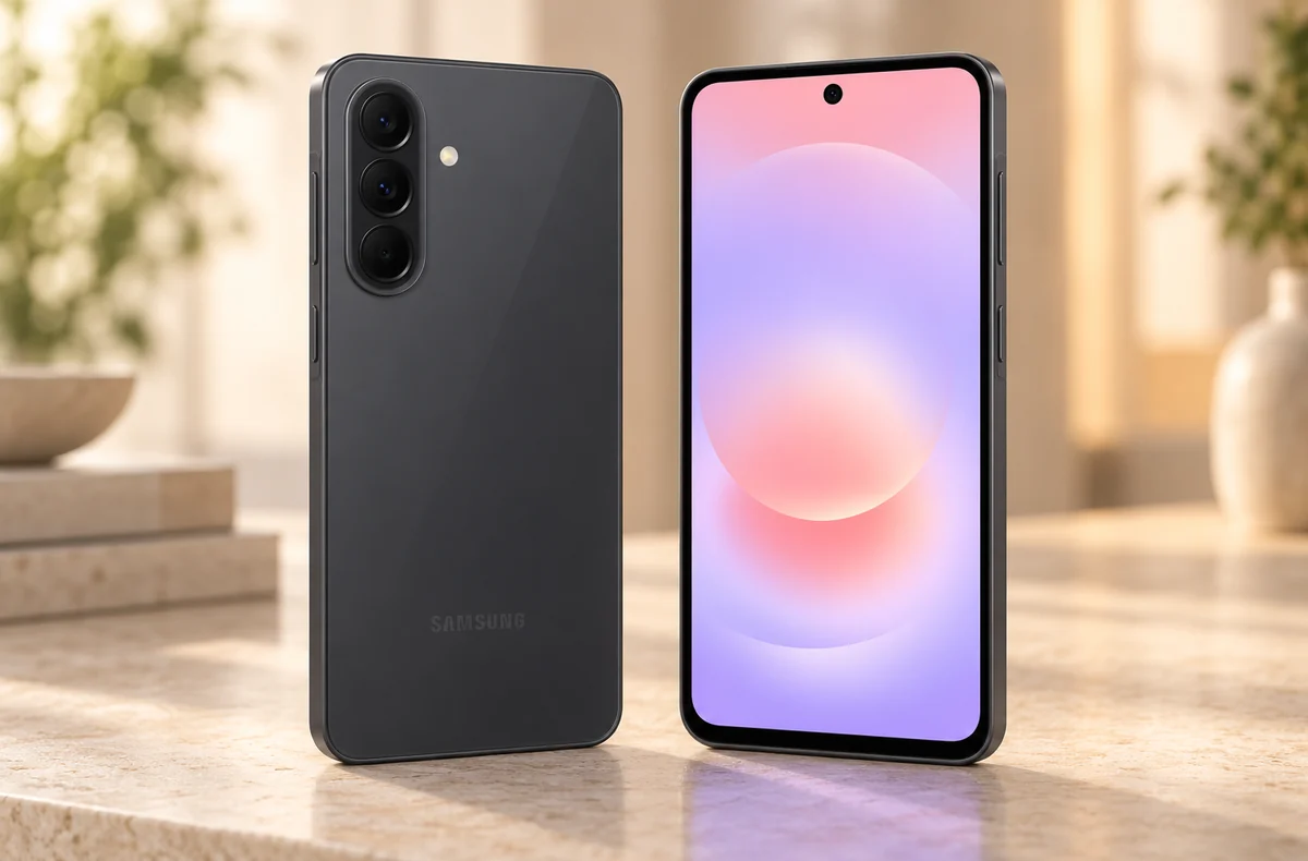 Samsung Galaxy A37 v barvě Charcoal – redakční ilustrace