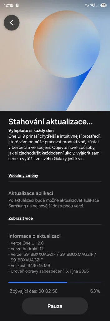 samsung galaxy s23 ultra aktualizace eu