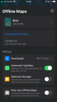 ios offline mapy