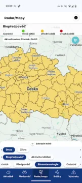 pocasi chmu mapa biopredpoved