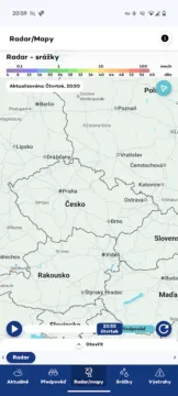 pocasi chmu radar srazek